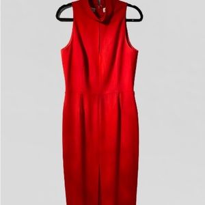 Vintage Bill Blass Red Keyhold Midi Dress